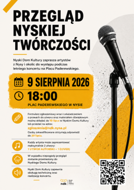 Przegląd Nyskiej Twórczości – Zaproszenie dla Artystów